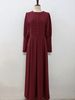 dress slim fit long sleeved decorative button retro ethnic style dress _ecoleips.com