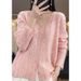 Women's V Neck Knitted Cardigan Heavy Sequined Relaxed Style Loose Fitting Pearl Button Sweater Coat Autumn New Style_ecoleips.com