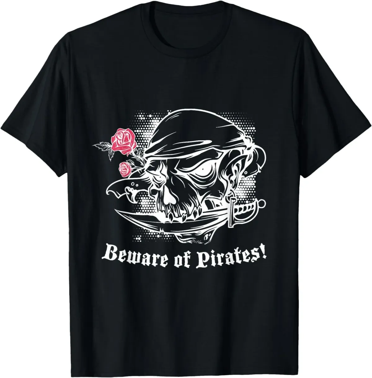 Women's T-Shirts Beware Of Pirates! Funny Halloween Pirate T-Shirt_ecoleips.com