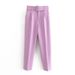 Slim-Fit Stretch Work Pants For Women - High Waist, Straight Leg, 9-Length, Solid Colors, S-XXXL"_ecoleips.com