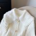 Elegant Knit Cardigan With Peter Pan Collar - Soft & Cozy Women's Sweater For Autumn/Winter, Loose Fit, Layering Essential_ecoleips.com