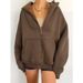 Aria Basics Foreign Trade European And American Style 2025 New Hot-Selling Women's Zipper Hooded Cardigan Jacket_ecoleips.com