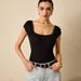 Voya Women's French Temperament Summer New Style Retro Hepburn Style Square Neck Short Sleeved Backless Knitted Top Jumpsuit For Women_ecoleips.com