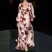 Women's Clothing Spring And Summer Newwomen's Fashion Print Dress Sexy V Neck Waist Loose Long Skirt_ecoleips.com