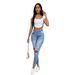 Women's Clothing Fashion Street Shooting High Waist Skinny Blue Jeans For Women_ecoleips.com