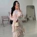 Modest Abaya Dress Elegant Long Sleeve Maxi Dress For Women – Flowy Boho Floral Print Dress (Spring Collection)_ecoleips.com