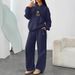 Women's Fashion Hoodie And Sweatshirt Set Autumn Winter Wide Leg Pants Straight Leg Pants Letter Print Clothing_ecoleips.com