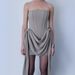 Cross-Border Women's Fashion New Strapless Ribbon Fishbone Waist-Cinching Bodycon Sexy Backless European And American_ecoleips.com