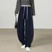 Blue Banana Pants Women's Autumn New High End Elastic Waist Solid Color Large Size Curved Knife Pants Casual Women's Pants_ecoleips.com