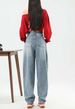 American Washed Blue Curved Knife Jeans For Women In Spring Summer 2025, New Loose Slimming Wide Leg With A Hanging_ecoleips.com