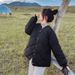 Lightweight Puffer Jacket For Women - Short, Loose Fit, Baseball Collar, Casual Winter Coat (White, Black, Khaki)_ecoleips.com