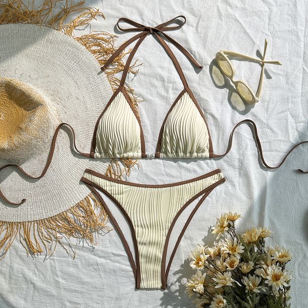 Sexy Fashion Solid Color Beach Bikini Swimsuit New Style Women's Clothing_ecoleips.com