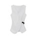 Aisili 2025 Summer Quality V-Neck Niche Design, Side Leather Buckle Waist Cinching Slimming Top For Women A1028_ecoleips.com