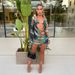 2025 Women's Summer New Painted Print Swing Neck Mesh See-through Ruched Tie Bra Set_ecoleips.com