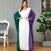 Verve 3571muslim Muslim Abaya Women's Color-Block Evening Dubai Robe Dress_ecoleips.com