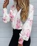2025 Spring/Summer New Women's Fashion Printed Lace Trim Casual Shirt_ecoleips.com