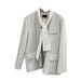 2026 Spring Commuting Women's Blazer Korean Style Loose Fit With Polka Dot Scarf Mid-Length Elegant Versatile Coat_ecoleips.com