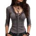 2026 Cross-border European And American Independent Site Western Style Tight V-neck Ruffle T-shirt For_ecoleips.com