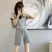 Fashionable Outfit Women, New Summer Style, Loose Casual Sports Short-sleeve Shorts Two-piece Set For Petite Women_ecoleips.com