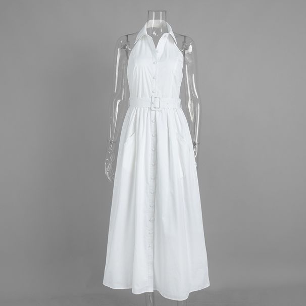 Women's Clothing Elegant Commuter Style Dress Off Shoulder Backless Long Halter Neck Spring Summer For Formal & Casual_ecoleips.com