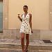 JY26058 Women's Summer Slim Fit V Neck Polka Dot Suspender Dress French Retro Style Exclusive_ecoleips.com