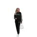 Women's Casual Crew Neck Sweatshirt & Sweatpants Set - Soft Polyester Lounge Wear With Stylish Print - Comfortable Matching Outfit_ecoleips.com