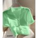 Women's Clothing Knitted Short Sleeved Straight Shoulder Temperament T Shirt_ecoleips.com