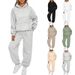 2023 European American Foreign Trade Autumn And Winter New Women's Two-Piece Casual Hoodie Tracksuit Long Pants_ecoleips.com