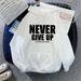 Cross-border New Alphabet Printed Top Fashion Autumn And Winter Hooded Sweater Women's Versatile Casual Large Size Loose Velvet_ecoleips.com