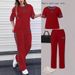 Women's Clothing Spring/Summer Short Sleeved Two Piece Set Casual Multi Color Trendy_ecoleips.com