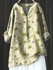 2024 Summer New Women's Short-Sleeve Shirt, Creative Retro Floral And Botanical Style, Three-Quarter Sleeve_ecoleips.com