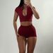 Verve KaiKuo Sports Hot Girl Style Zipper Short Sleeve Shorts Two-Piece Set Women's Clothing 2025 Summer_ecoleips.com