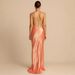Women's Clothing Backless Slit Sexy Elegant Dress Solid Color Halter Neck Mid Length Skirt Satin New Style_ecoleips.com