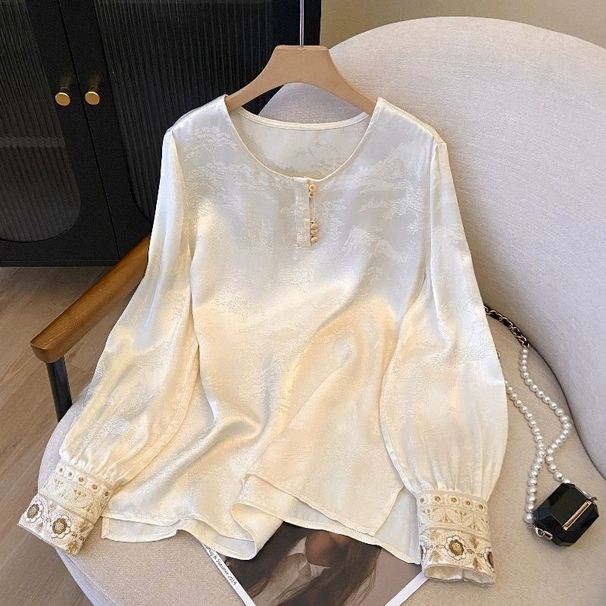A Traditional Chinese-Style Undershirt, A Pullover Shirt With Long Sleeves And Embroidery Details; A Women's Spring/Summ_ecoleips.com
