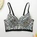 Women's Clothing Bright Diamond AB Color Diamond Tube Top Careful Deep V Wrapped Chest Stage Performance Suspenders Female Bar Top_ecoleips.com