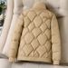 Women’s Short Puffer Jacket – Winter 2025 Trendy Oversized Coat With Thickened Feather Cotton, Slimming Fit & Stand Collar_ecoleips.com