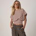 European And American Women's Clothing Spring And Summer New Fashion Street Casual Versatile Short-sleeved Striped Waist Short Top_ecoleips.com