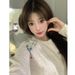 Women's Korean Style Fleece Lined round Neck Sweatshirt Autumn Winter Thickened Machine Embroidered Warm Casual Fashionable Sweater_ecoleips.com