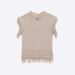 Fashion Versatile Light Khaki Fringed Knitted Sweater_ecoleips.com