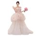 French Style Light Off-Shoulder Wedding Dress 2026 New Ethereal Flowy Tulle Evening Gown for Women_ecoleips.com