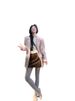 ng2510292 Pink High-End Woolen Coat For Women, 2024 Autumn New Korean Style Loose Elegant Warm Long-Sleeve Blazer_ecoleips.com