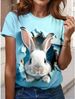 Fashion Summer Easter Bunny 3D Printed T-Shirt Women Street Casual Harajuku T-Shirt Women's Crew Neck T-Shirt Tops Clothing_ecoleips.com
