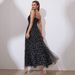 Women's Spring And Summer Fashionable Elegant Mesh Silver Foil Slip Dresses_ecoleips.com