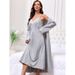 Aria Basics European American Cross-border Factory Wholesale Pure Desire Style Milk Silk Lace Nightgown And Robe Sexy Sleepwear_ecoleips.com