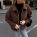 AD830 Cross-border European And American Women's Fashion New American-style Jacket, Solid Color, Turn-down Collar,_ecoleips.com