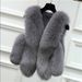 Women's Clothing Fox Fur Vest Women's Winter Vest Ladies Stitching Vest Short Fur Coat_ecoleips.com
