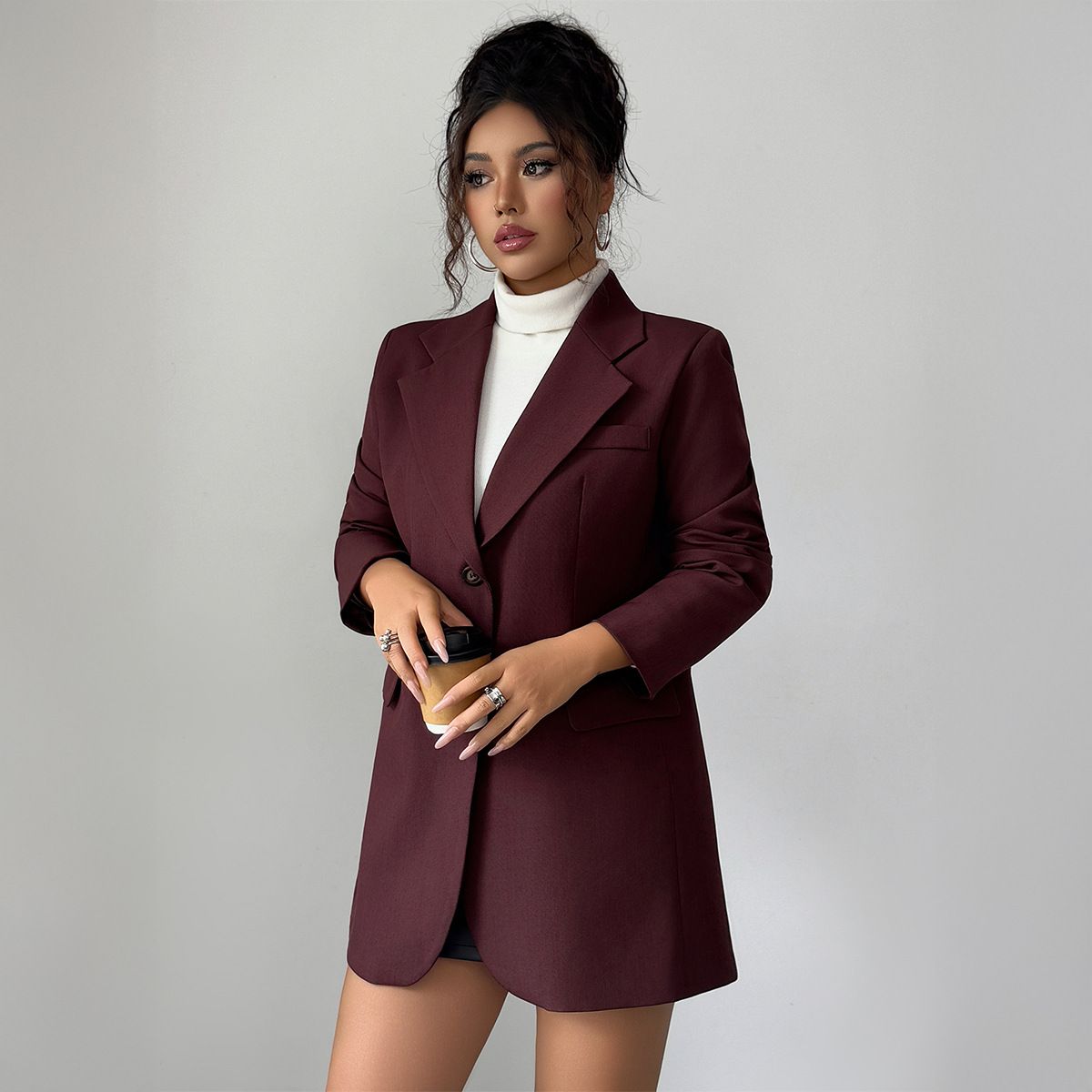 Elegant Long Sleeve Blazer For Women – Premium Office Wear, Fall & Winter Business Casual Jacket_ecoleips.com
