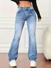 Women's Clothing Flared Jeans For Women High Waist Hip Lift Leg Enhancing Long Pants Retro Small Size Slim Fit Autumn Style_ecoleips.com