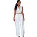 Women's Clothing Sexy Stand Collar Women's Jumpsuit Independent Standing Single Breasted High Waist Hip Wide Leg Pants With Belt_ecoleips.com