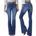 Women's Clothing Slim Denim High Elastic Bell Bottom Pants_ecoleips.com